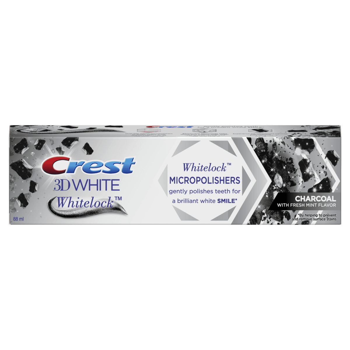 Crest 3D White Dentifrice Blancheur Whitelock Charbon - 88ml - CREST | BeautyForYou.ma