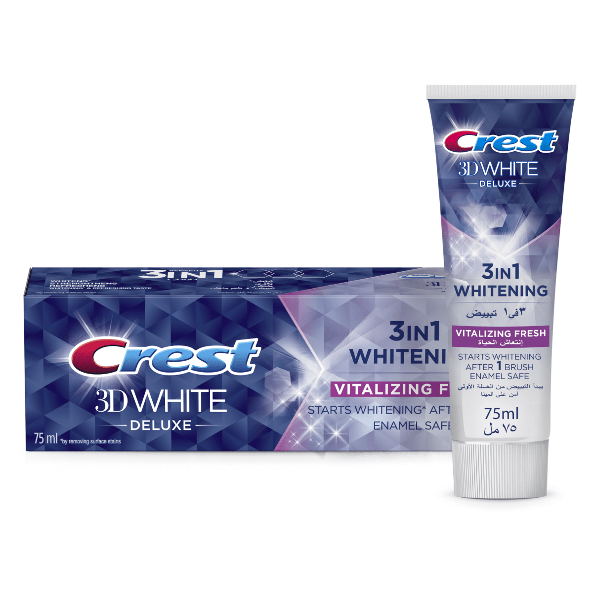 Crest 3D White Dentifrice Deluxe Vitalizing Fresh - 75ml - CREST | BeautyForYou.ma