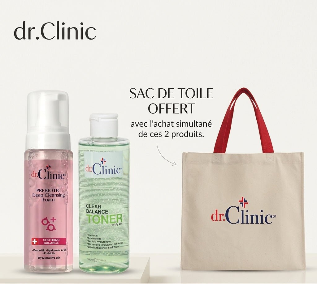 Dr clinic duo mousse nettoyante + toner = sac offert - Dr. Clinic | BeautyForYou.ma