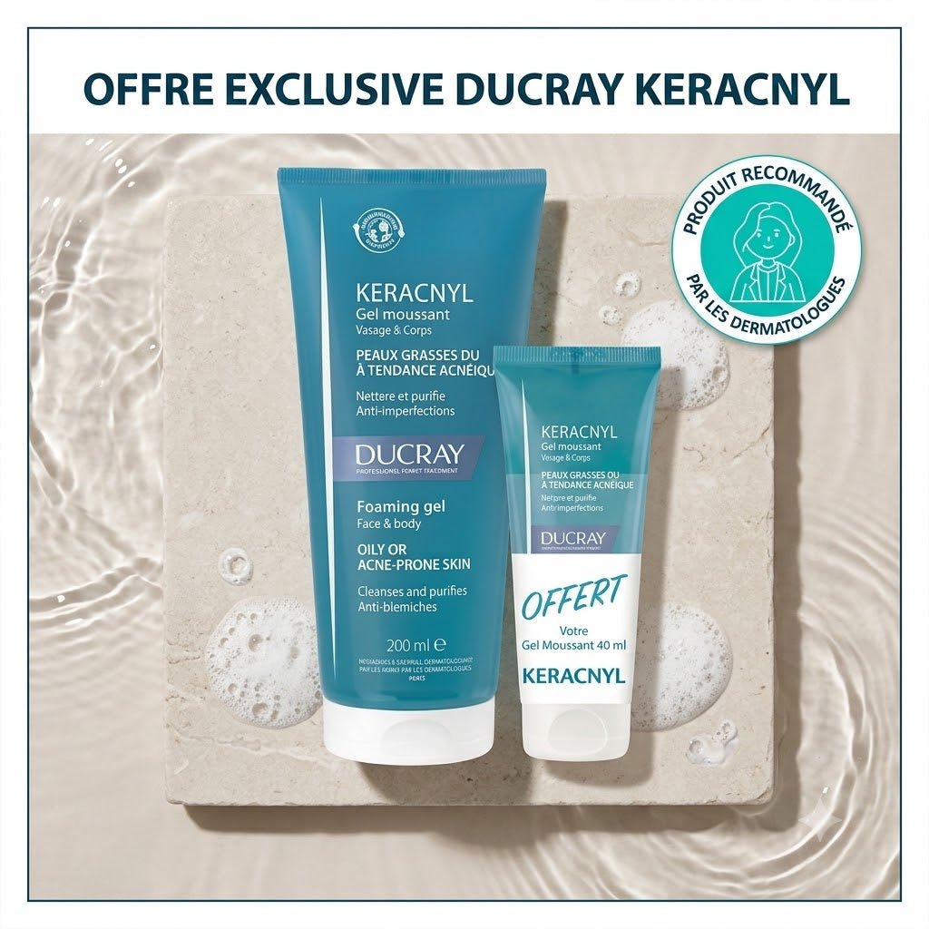 DUCRAY KERACNYL GEL 200ML = KERACNYL GEL 40ML OFFERT - Ducray | BeautyForYou.ma