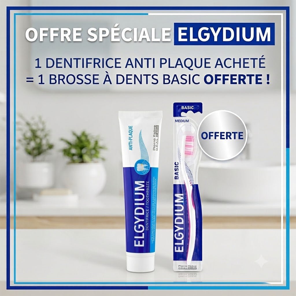 ELGYDIUM DENTIFRICE ANTI PLAQUE = BROSSE A DENT - ELGYDIUM | BeautyForYou.ma