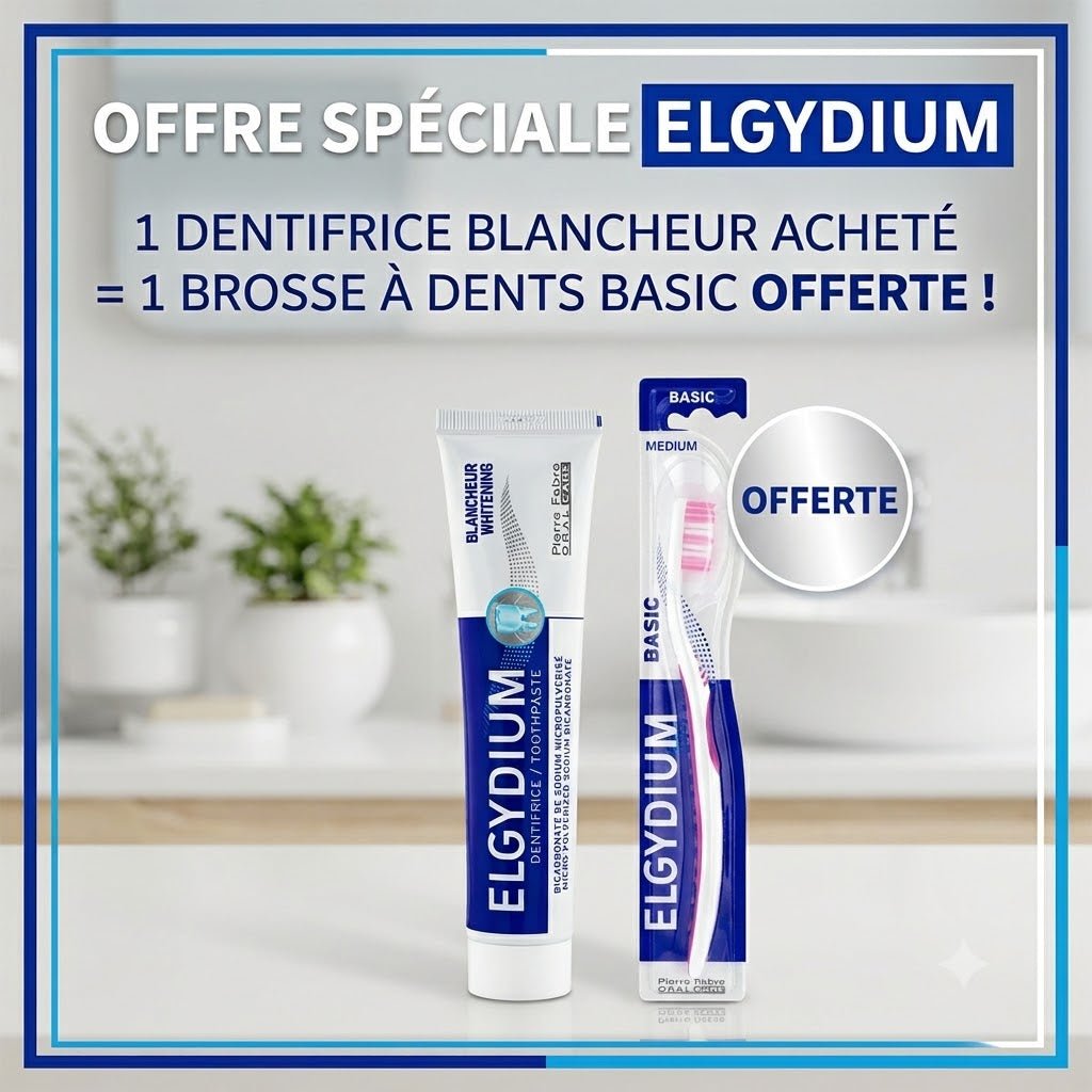 ELGYDIUM DENTIFRICE BLANCHEUR 75ML = BROSSE A DENT OFFERTE - Beauty For You | BeautyForYou.ma