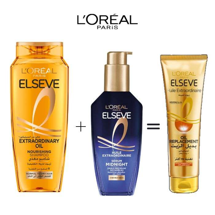 ELSEVE ROUTINE MIDNIGHT SHAMPOOING + HUILE +OIL REPLACEMENT