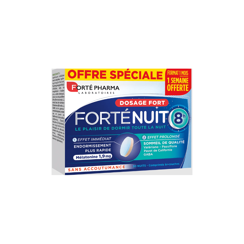 FORTE PHARMA MELATONINE FORTENUIT 8H 30 CPS - Forté Pharma | BeautyForYou.ma