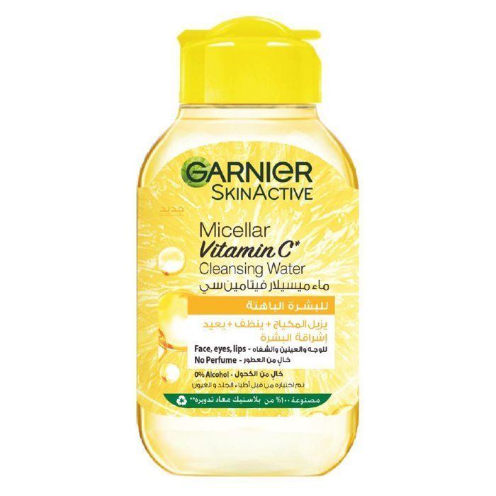 GARNIER Skin Active - Eau Micellaire Tout - En - 1 - Nettoie, Démaquille & Illumine - Micelles & Vitamine C - Visage, Yeux, Lèvres - Peaux Ternes en Manque D'Éclat - 100 ml - Garnier | BeautyForYou.ma