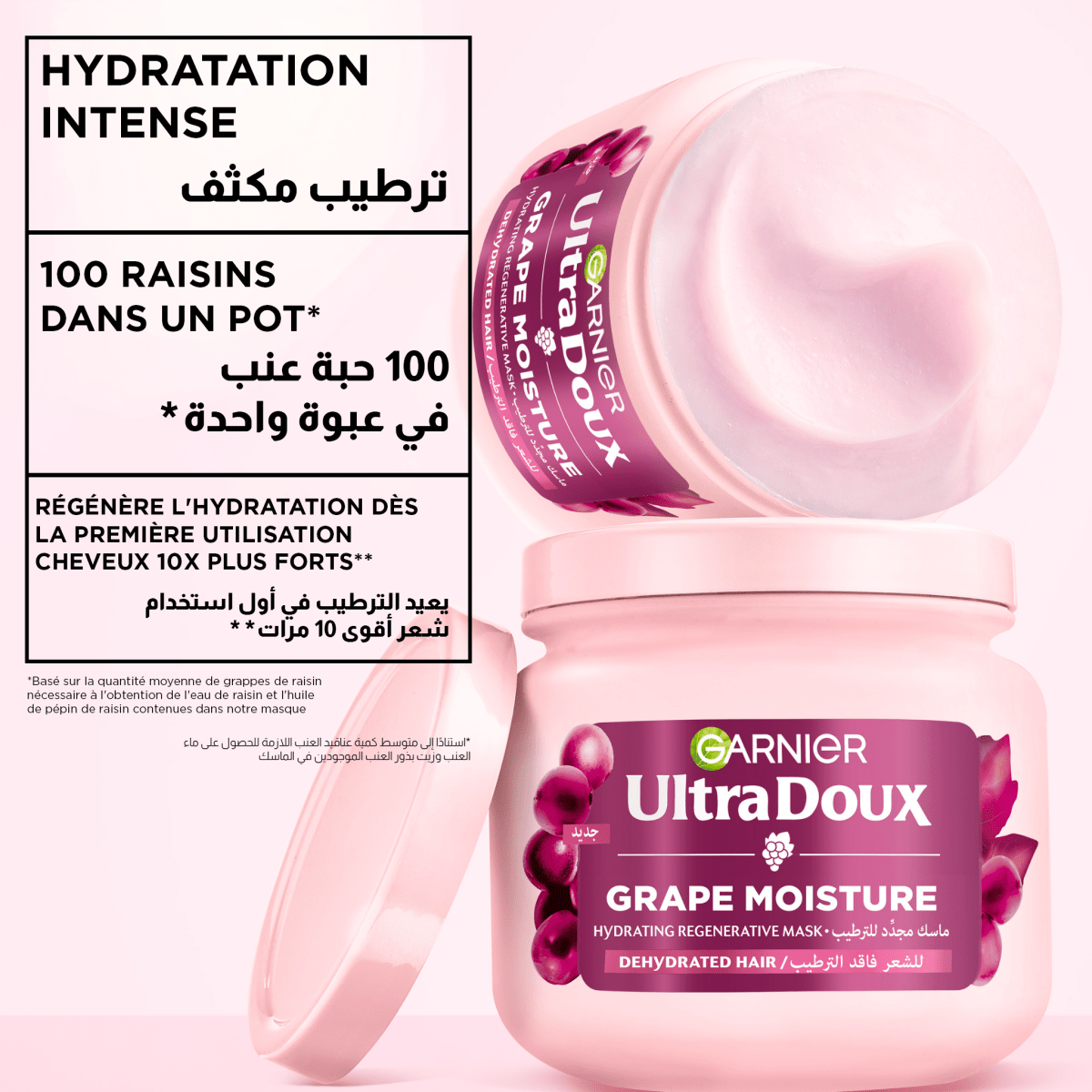 GARNIER ULTRA DOUX HAIR REMEDY GRAPE MOISTURE 340ML - Garnier | BeautyForYou.ma