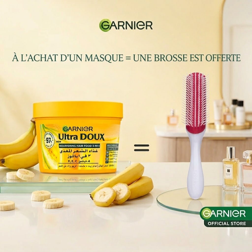 HAIR FOOD BANANE = BROSSE N BOIS - Garnier | BeautyForYou.ma