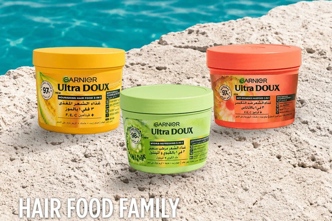 HAIR FOOD FAMILY PACK 3 MASQUES BANANE KIWI ANANAS - Garnier | BeautyForYou.ma