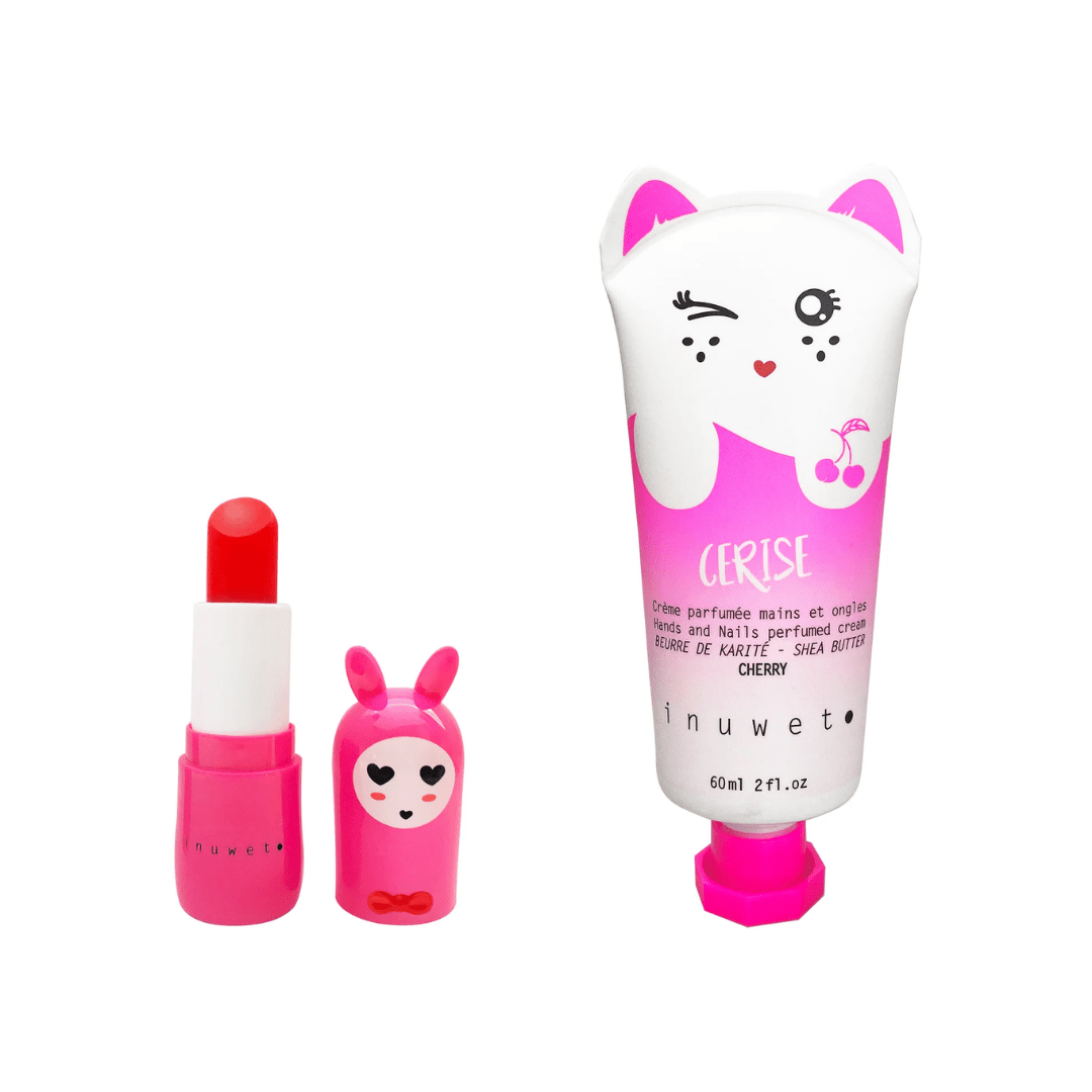 INUWET COFFRET WIZ - CREMES MAINS & BAUME LEVRES - CERISE - Inuwet | BeautyForYou.ma