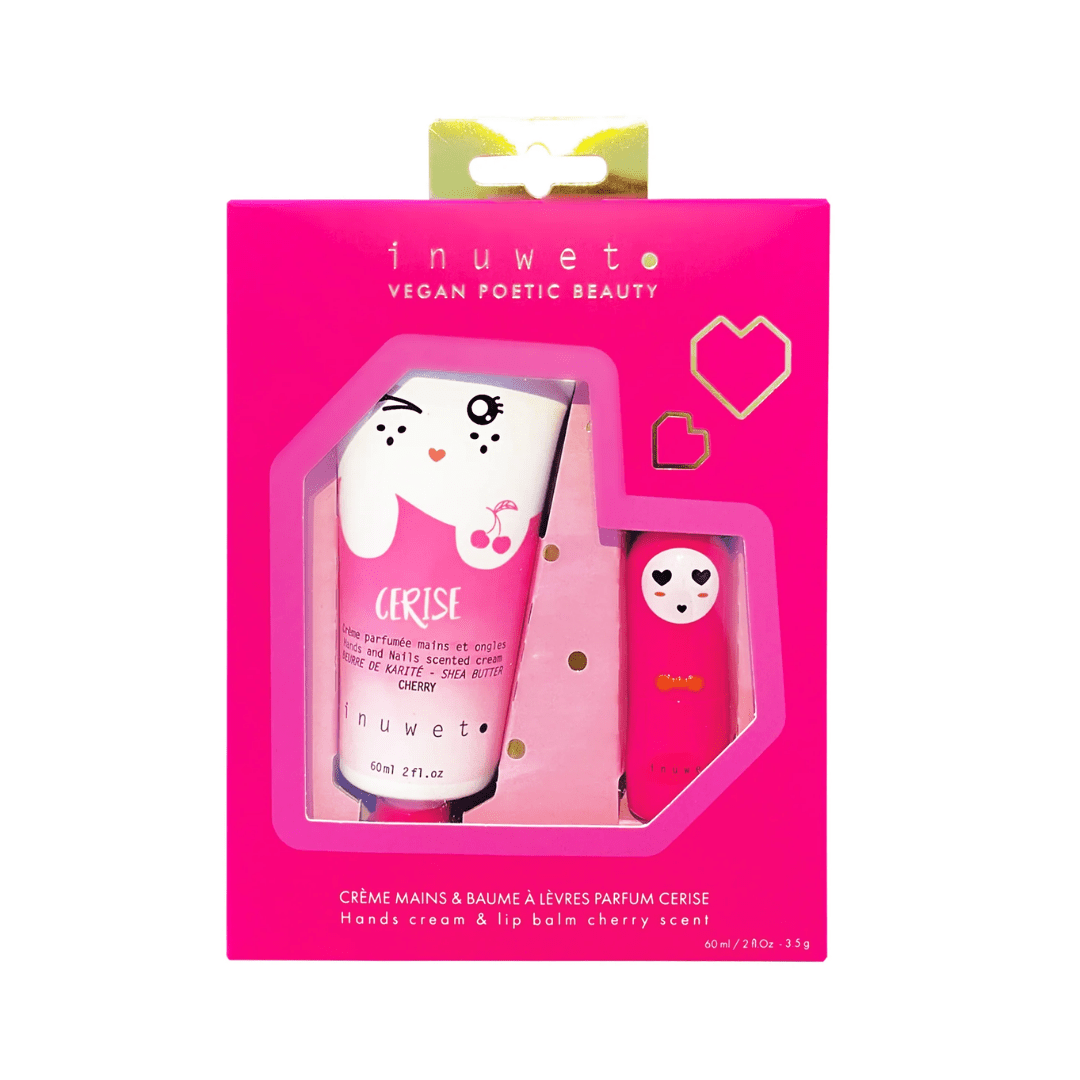 INUWET COFFRET WIZ - CREMES MAINS & BAUME LEVRES - CERISE - Inuwet | BeautyForYou.ma