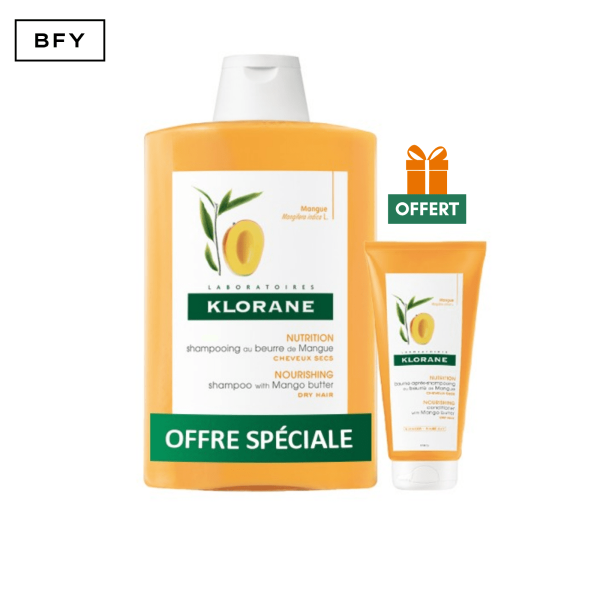 KLORANE SHAMPOING AU BEURRE DE MANGUE 400ML = APRES SHAMPOING OFFERT - Beauty For You | BeautyForYou.ma