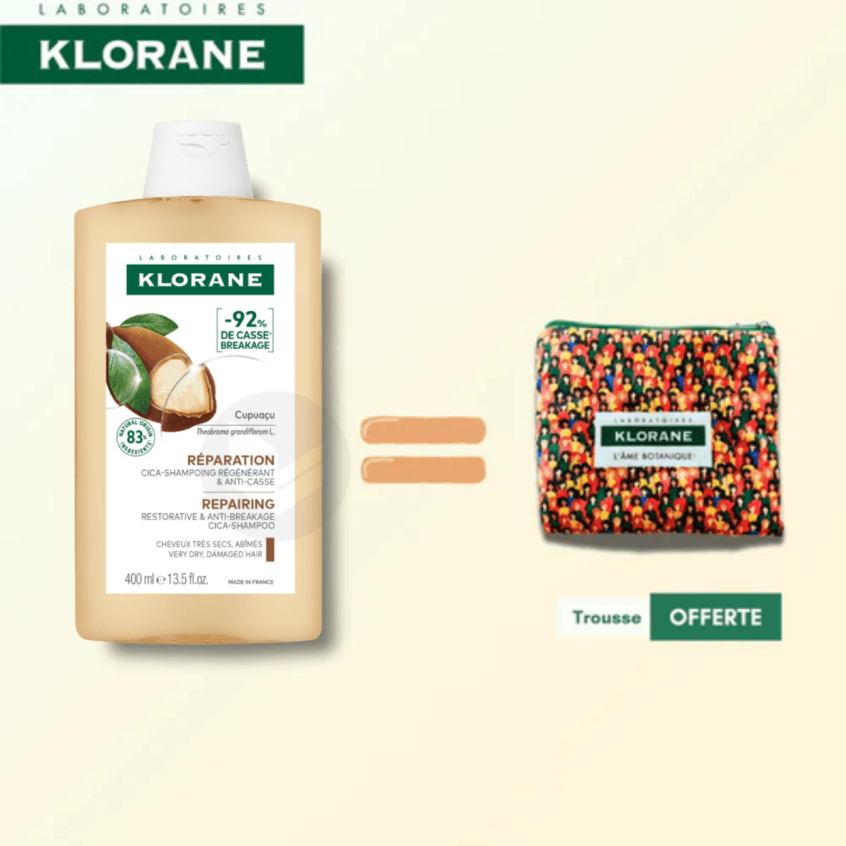 KLORANE Shampoing au Cupuaçu BIO 400 ml = TROUSSE OFFERTE - Beauty For You | BeautyForYou.ma