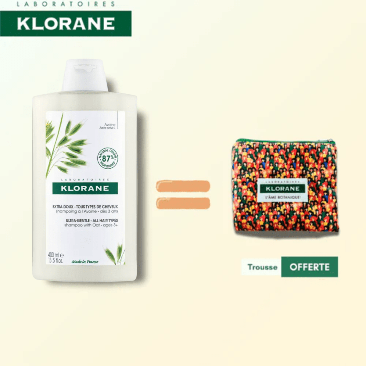 KLORANE SHAMPOING AVOINE EXTRA DOUX 400ML = TROUSSE OFFERTE - Beauty For You | BeautyForYou.ma
