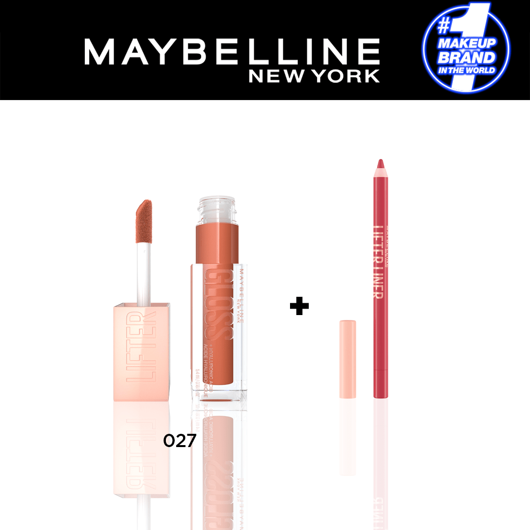 Lifter Gloss Honey 027 + Lip liner - Maybelline | BeautyForYou.ma