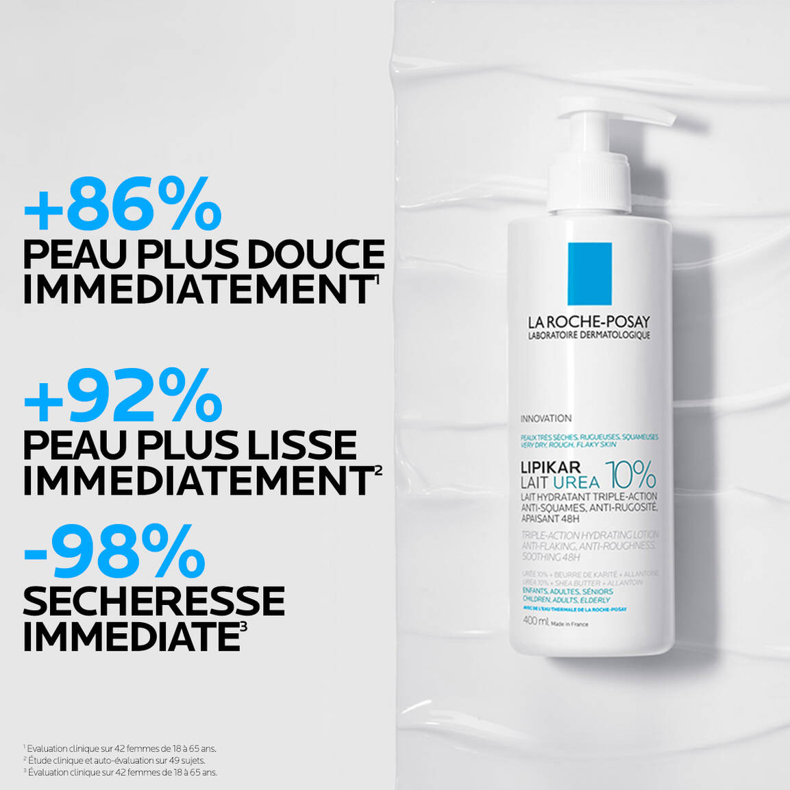 LIPIKAR LAIT UREA 10% 400ML - La Roche-Posay | BeautyForYou.ma