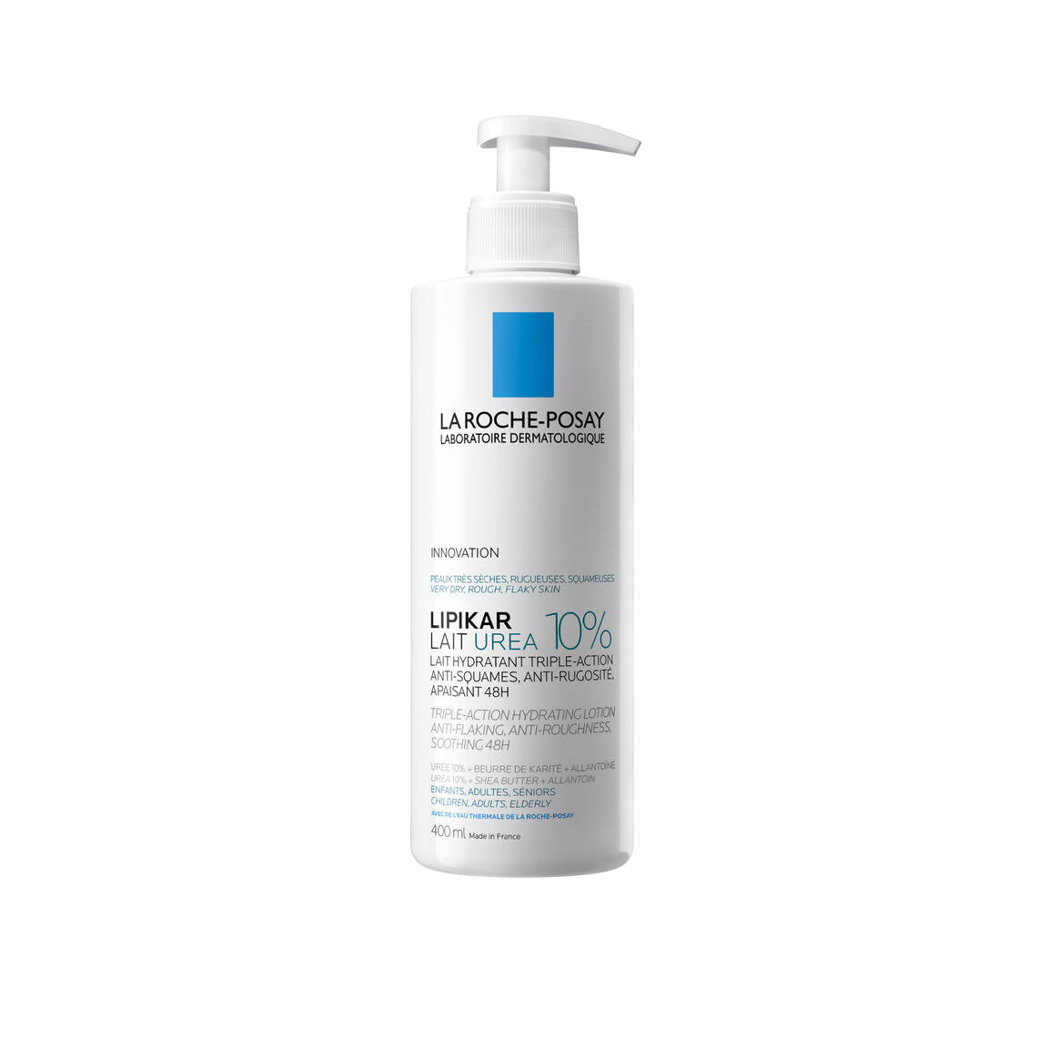 LIPIKAR LAIT UREA 10% 400ML - La Roche-Posay | BeautyForYou.ma