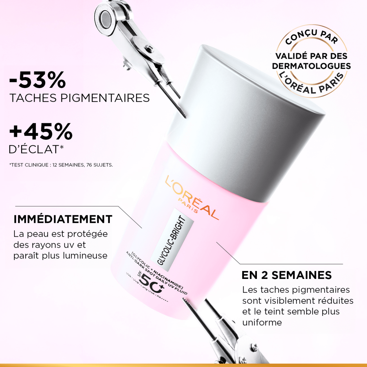L’Oréal Paris Glycolic Bright Fluide UV Anti - Taches SPF 50+ – 50ml - L'Oréal Paris | BeautyForYou.ma
