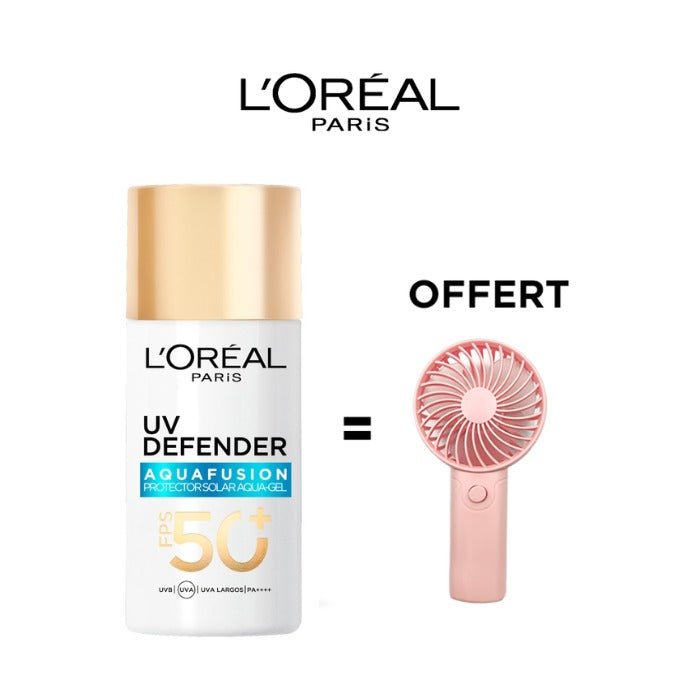 L'OREAL PARIS PACK UV DEFENDER AQUAFUSION = L'OREAL PARIS MINI-FAN - L'Oréal Paris | BeautyForYou.ma