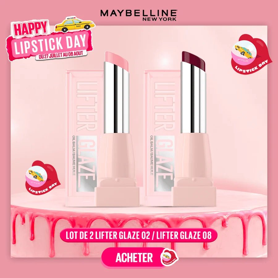 LOT DE 2 LIFTER GLAZE 002 / LIFTER GLAZE 008 - Maybelline | BeautyForYou.ma