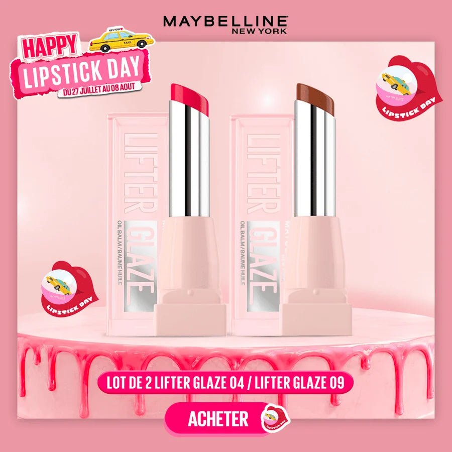 LOT DE 2 LIFTER GLAZE 004 / LIFTER GLAZA 009 - Maybelline | BeautyForYou.ma