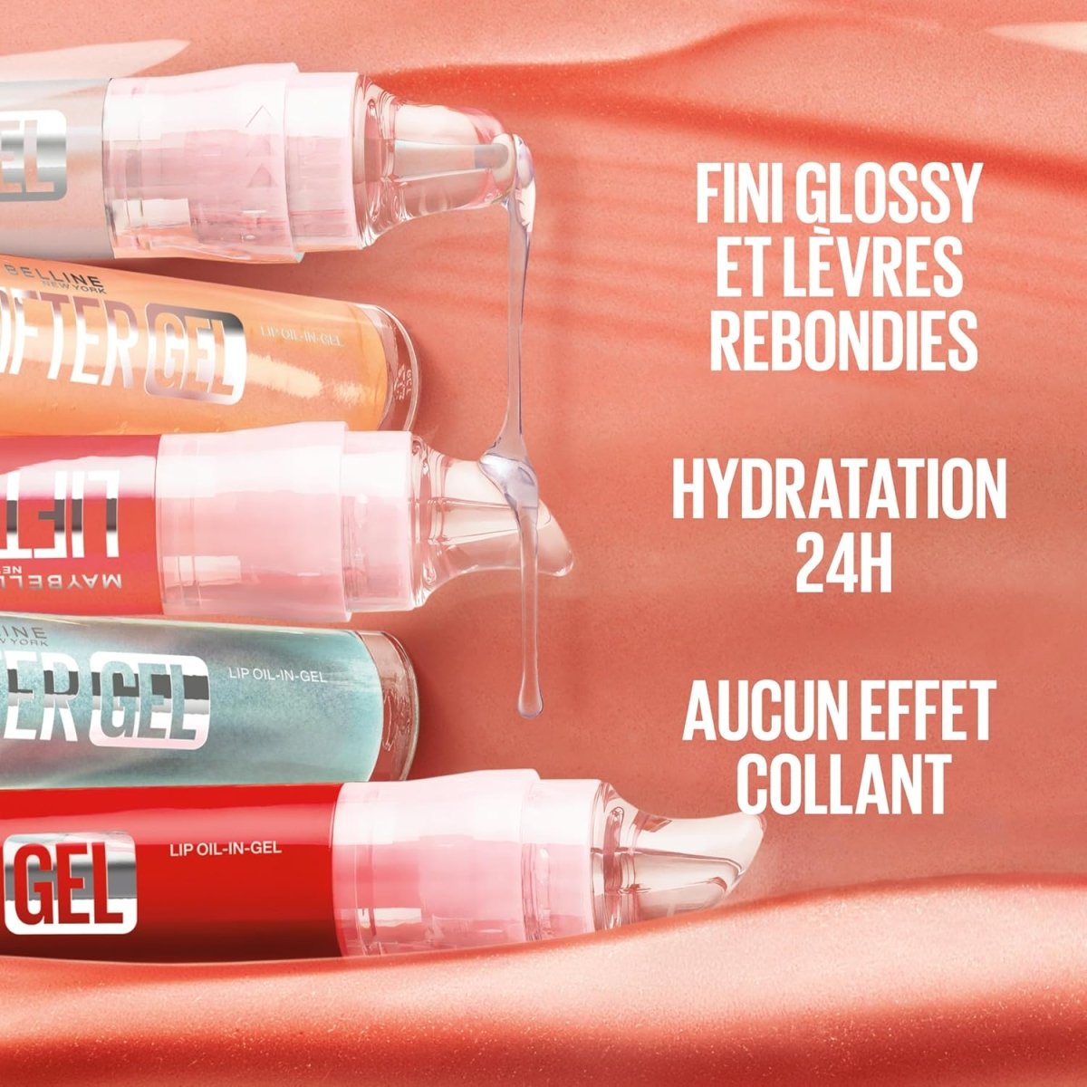 Maybelline Lifter Gel - Brillant à Lèvres Huile en Gel - Brillance Effet Miroir & Lèvres Rebondies - Hydratation 24H - Pen Twist Précis - Teinte : 002 - Blue Boba - 6,6 ml - Maybelline | BeautyForYou.ma