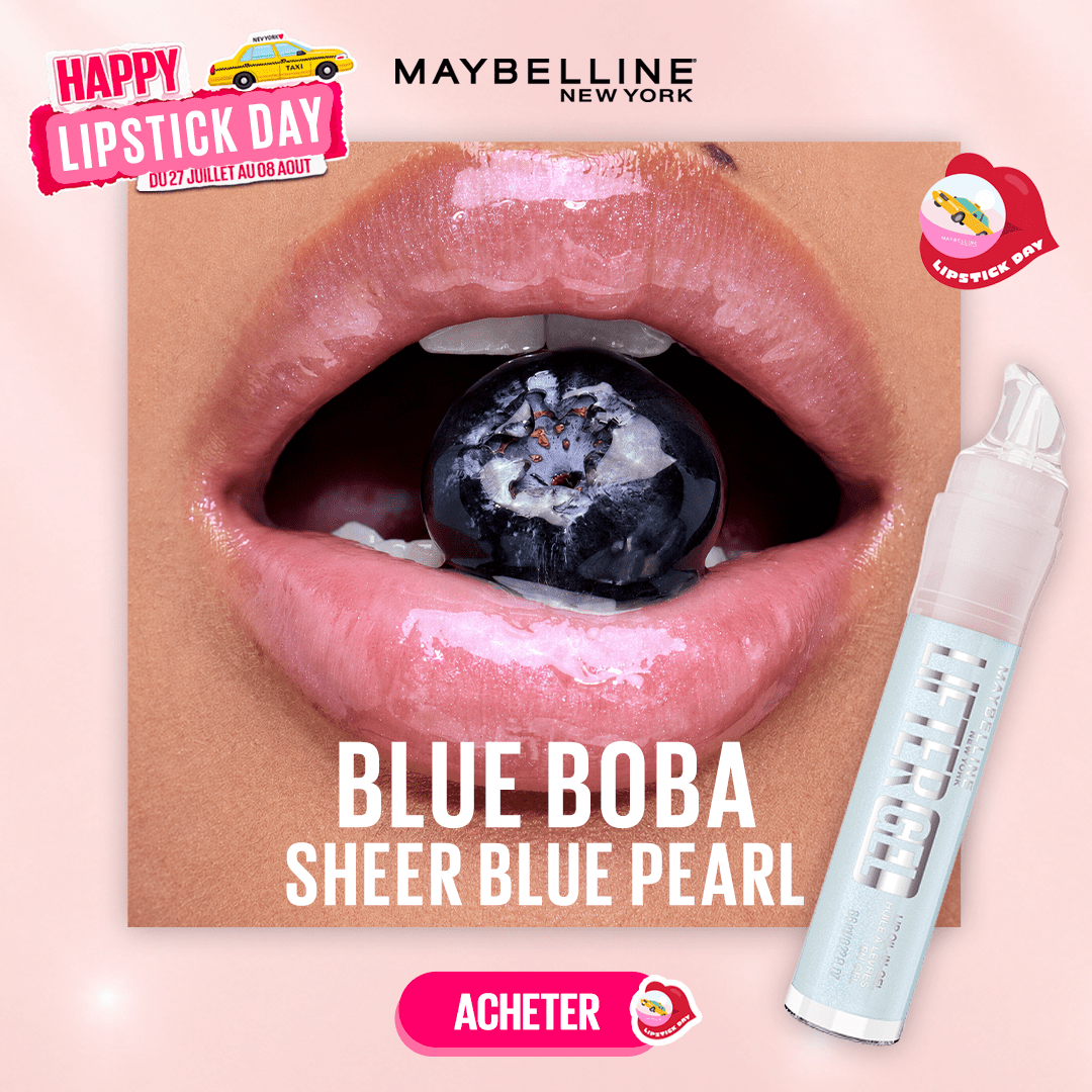 Maybelline Lifter Gel - Brillant à Lèvres Huile en Gel - Brillance Effet Miroir & Lèvres Rebondies - Hydratation 24H - Pen Twist Précis - Teinte : 002 - Blue Boba - 6,6 ml - Maybelline | BeautyForYou.ma