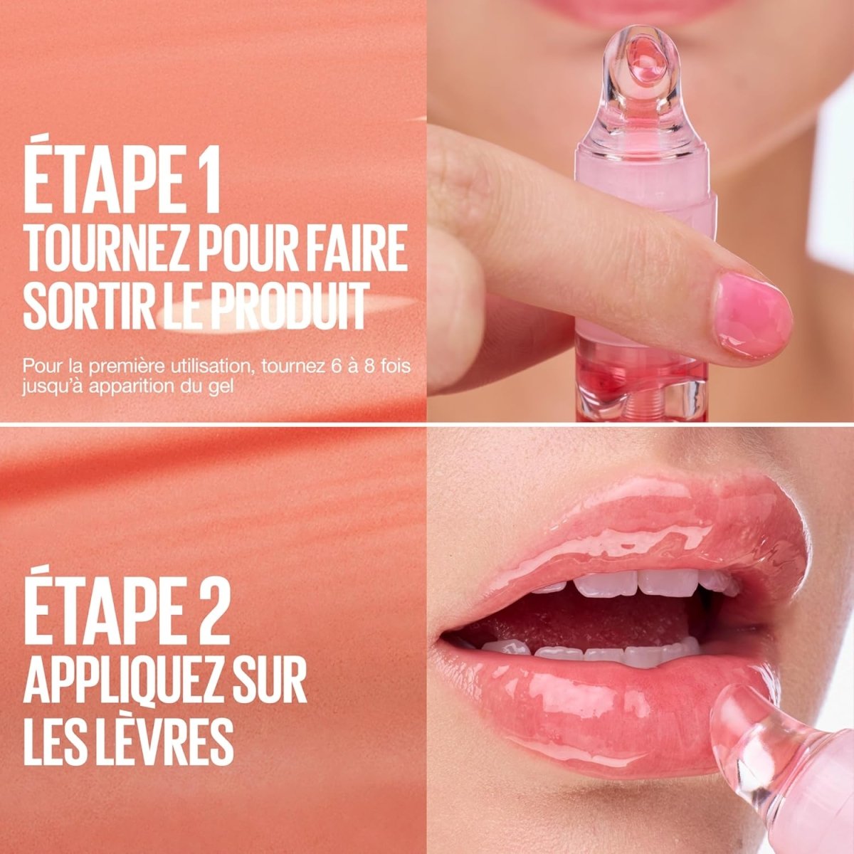 Maybelline Lifter Gel - Brillant à Lèvres Huile en Gel - Brillance Effet Miroir & Lèvres Rebondies - Hydratation 24H - Pen Twist Précis - Teinte : 005 - Melon Ade - 6,6 ml - Maybelline | BeautyForYou.ma