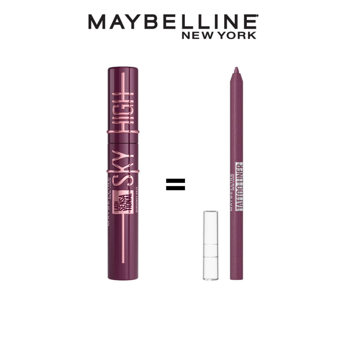 MAYBELLINE PACK MASCARA SKY HIGH BURGUNDY HAZE + TATTOO LINER BURGUNDY BLISS - Maybelline | BeautyForYou.ma