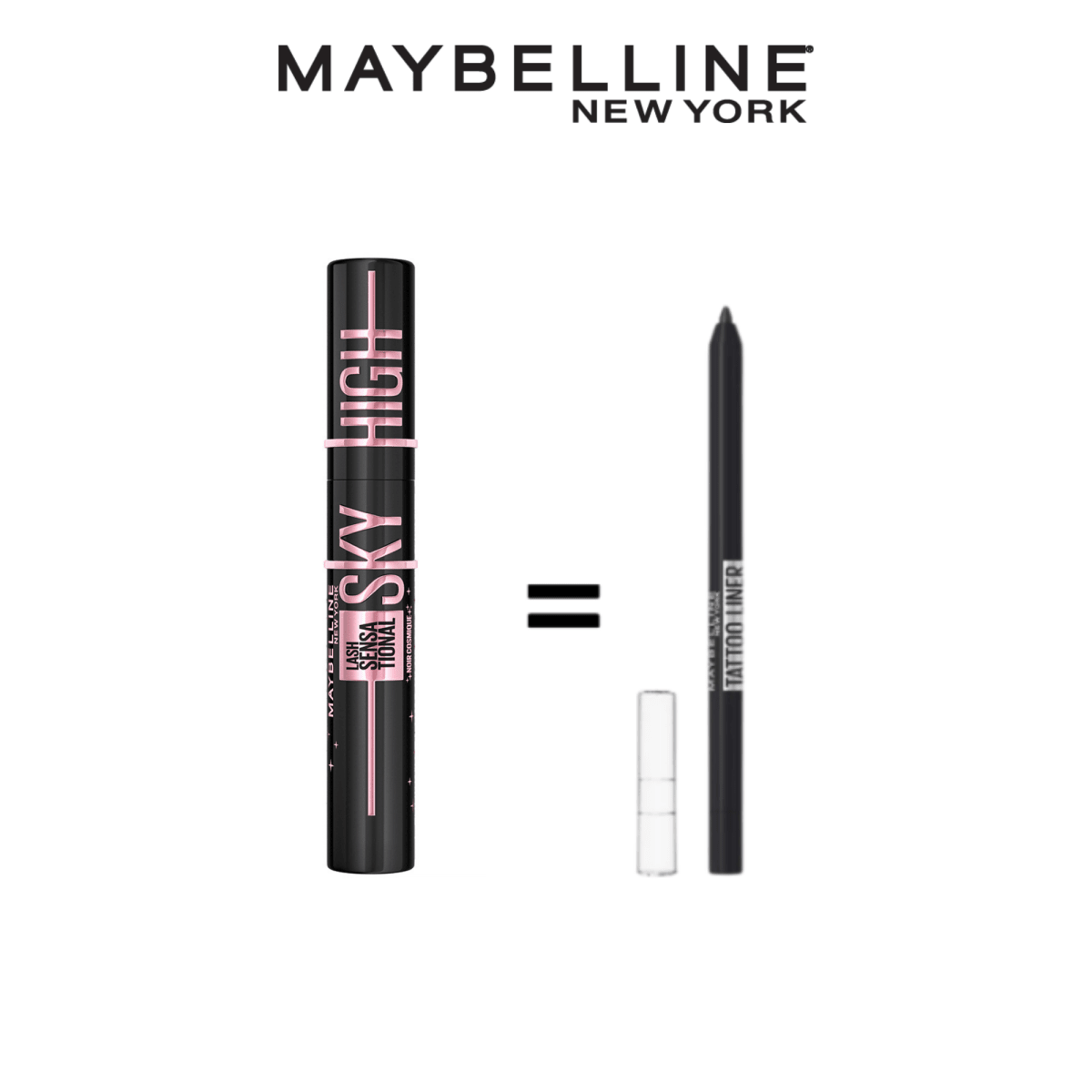 MAYBELLINE PACK MASCARA SKY HIGH COSMIC + TATTOO LINER BLACK 900 - Maybelline | BeautyForYou.ma