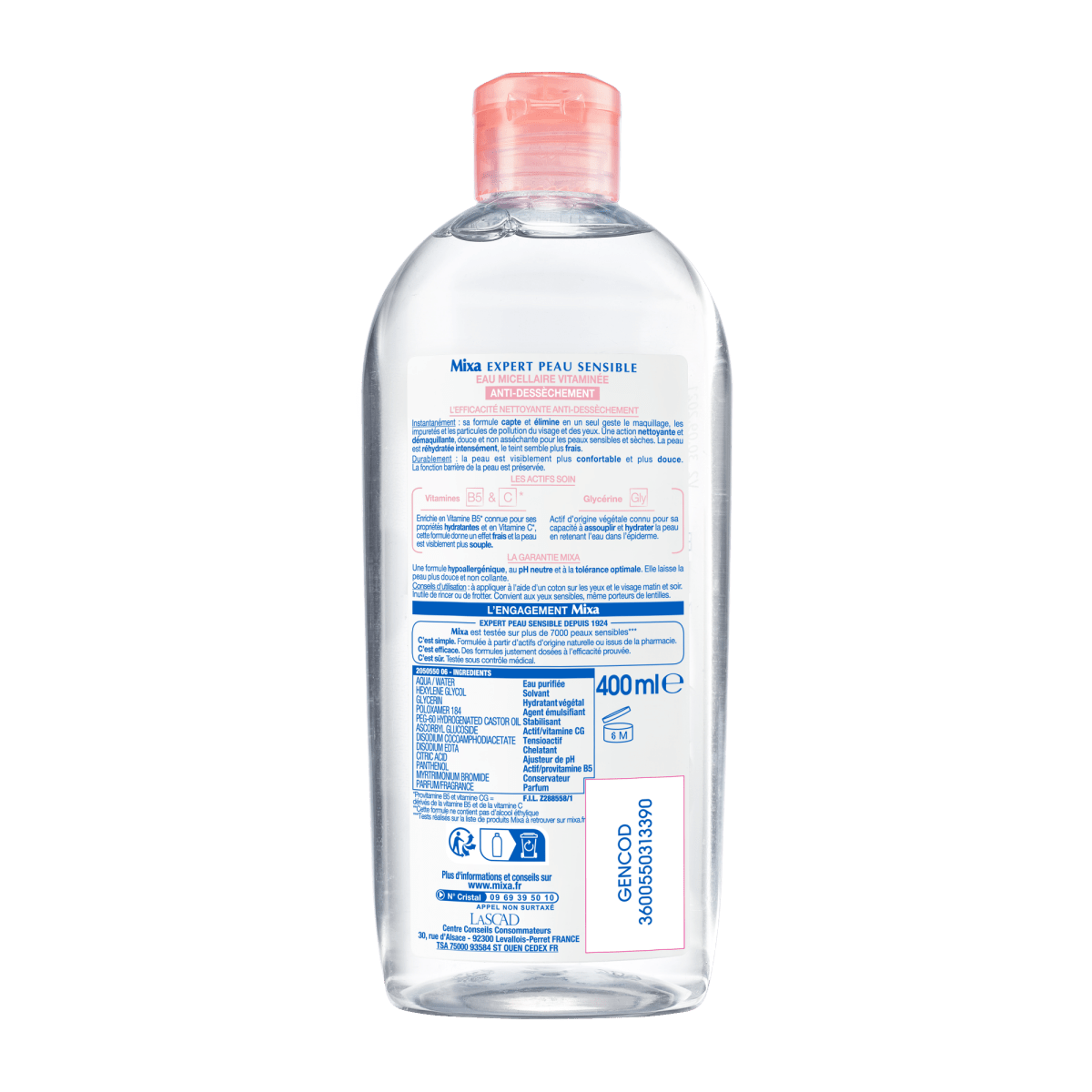 MIXA EAU MICELLAIRE PHYSIOLOGIQUE PSS 400ML - Mixa | BeautyForYou.ma