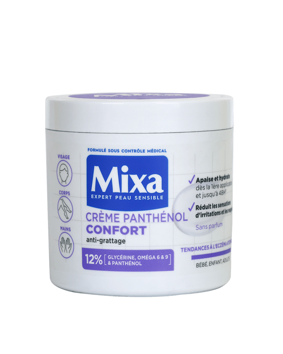Mixa Expert Peau Sensible - Crème Panthénol Confort Anti - grattage - Visage, Corps, Mains 400ml - Mixa | BeautyForYou.ma