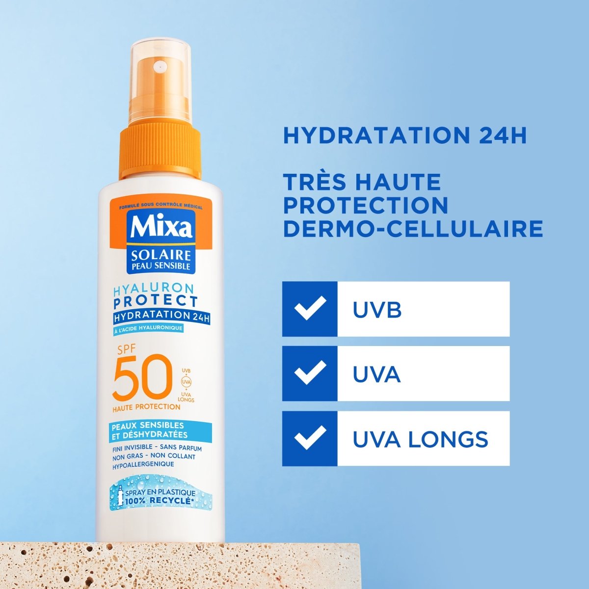 MIXA SPRAY HYALURON SPF50 SP150 - Mixa | BeautyForYou.ma