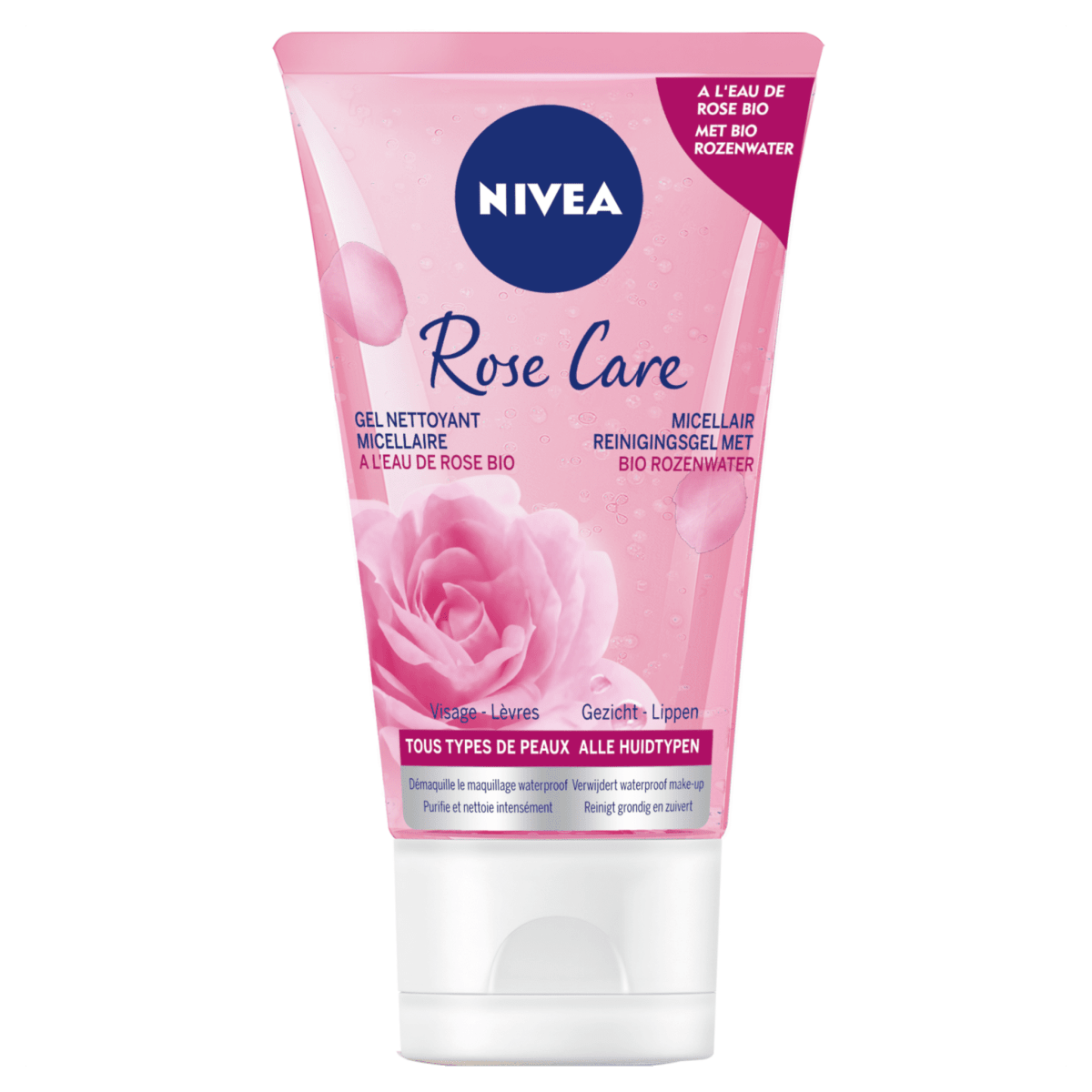 NIVEA, Gel nettoyant visage micellaire Rose Water, 150ml - 82368
