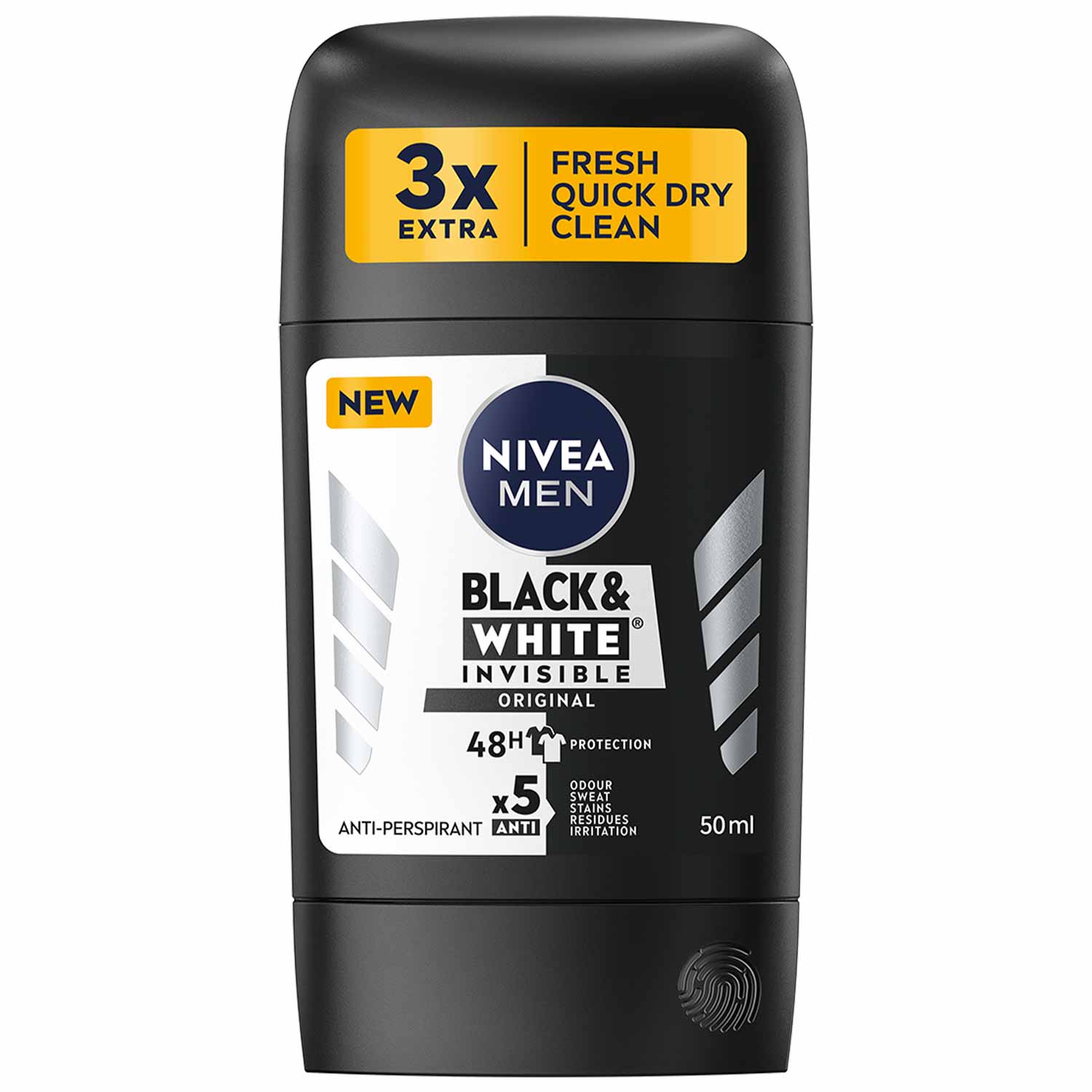 NIVEA MEN, Déodorant Homme, Black & White Invisible Original - 83134