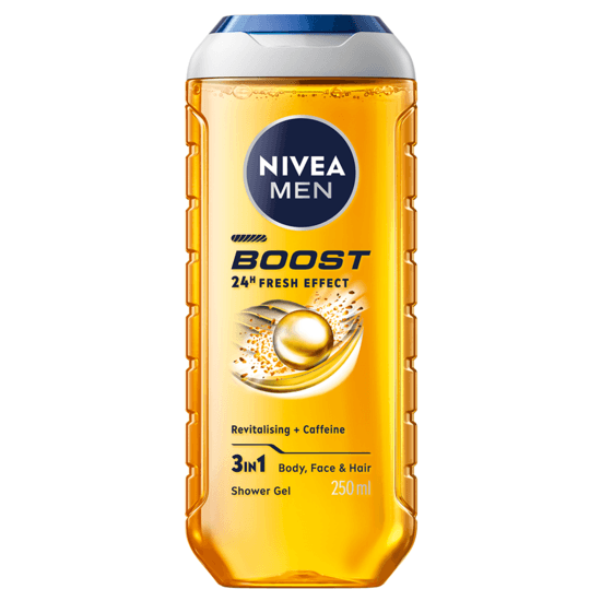 NIVEA MEN, Gel douche pour homme 3en1, Boost, 250ml - 92839