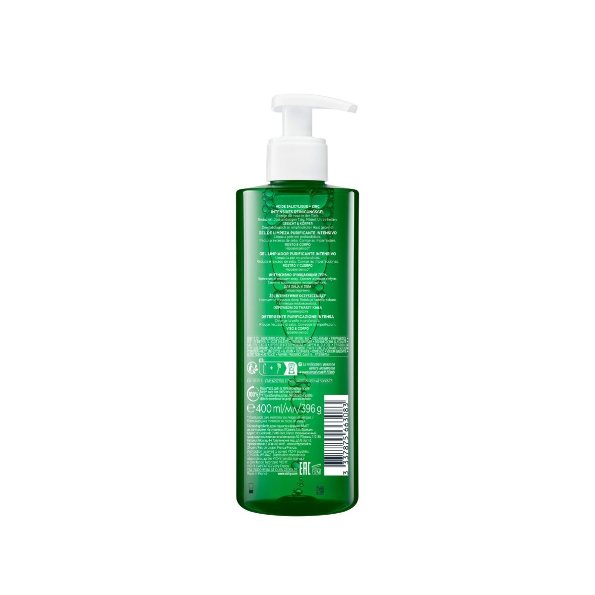 NORMADERM PHYTOSOLUTION GEL PURIFIANT 400ML - Vichy | BeautyForYou.ma