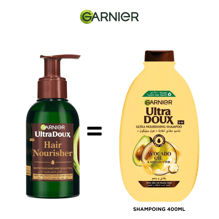 pack garnier serum HUILE AVOCAT = SHampoing 400ML - Garnier | BeautyForYou.ma
