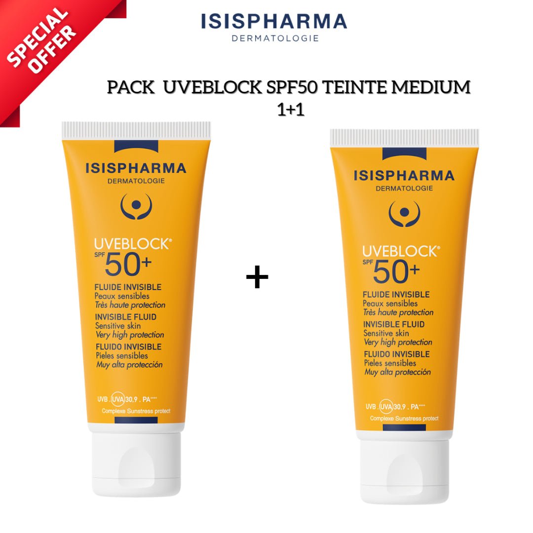 PACK PROMO UVB 50 TEINTE MEDIUM - ISISPHARMA | BeautyForYou.ma