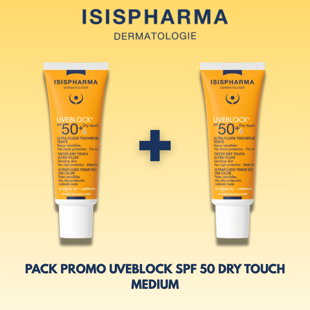 PACK PROMO UVEBLOCK SPF 50 DRY TOUCH MEDIUM - ISISPHARMA | BeautyForYou.ma