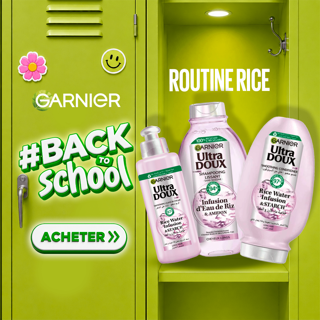 Pack Ultra Doux Rice Water Shampoing 200ML + Après shampoing 200ml + Sérum - Garnier | BeautyForYou.ma