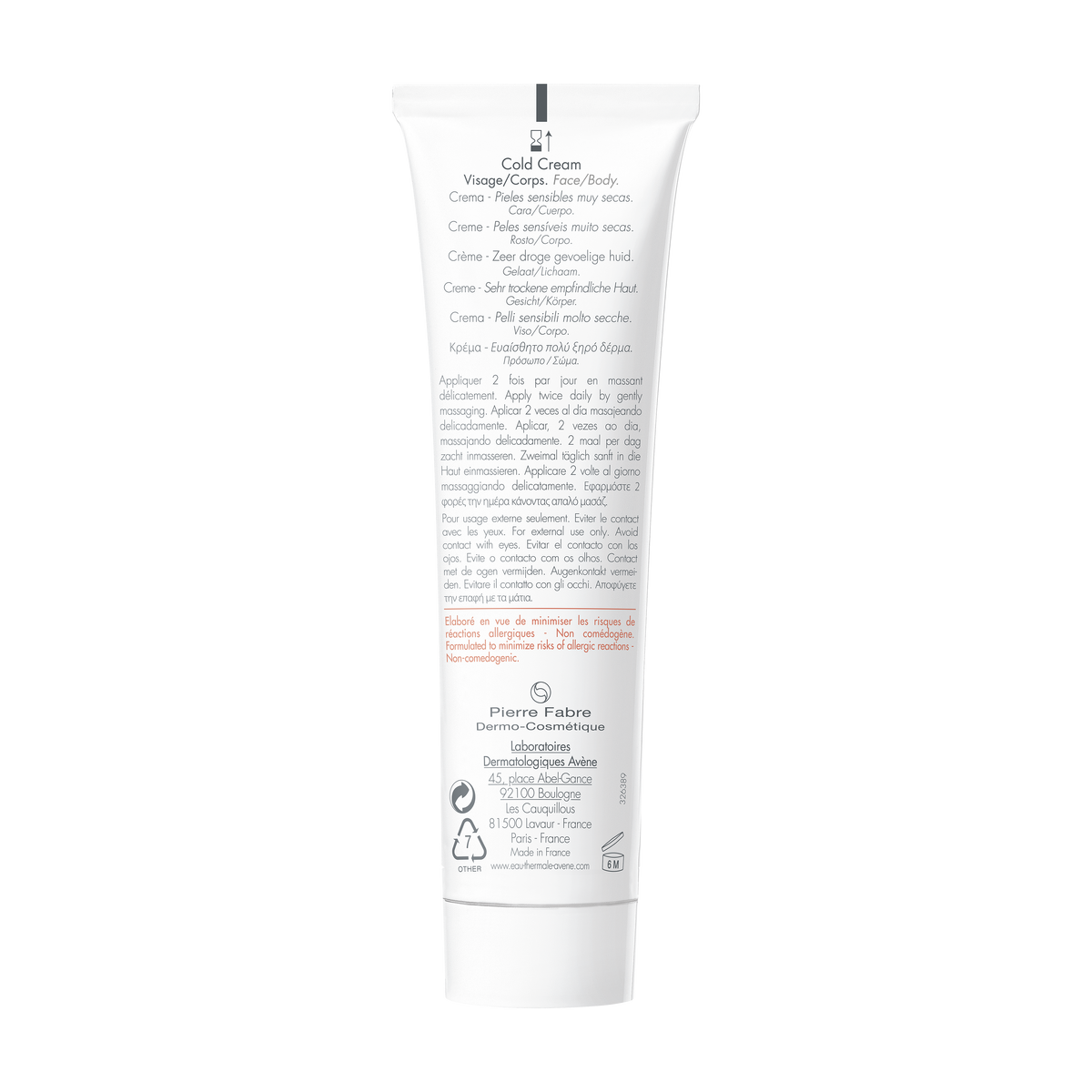 AVENE COLD CREAM CRÈME 100ML