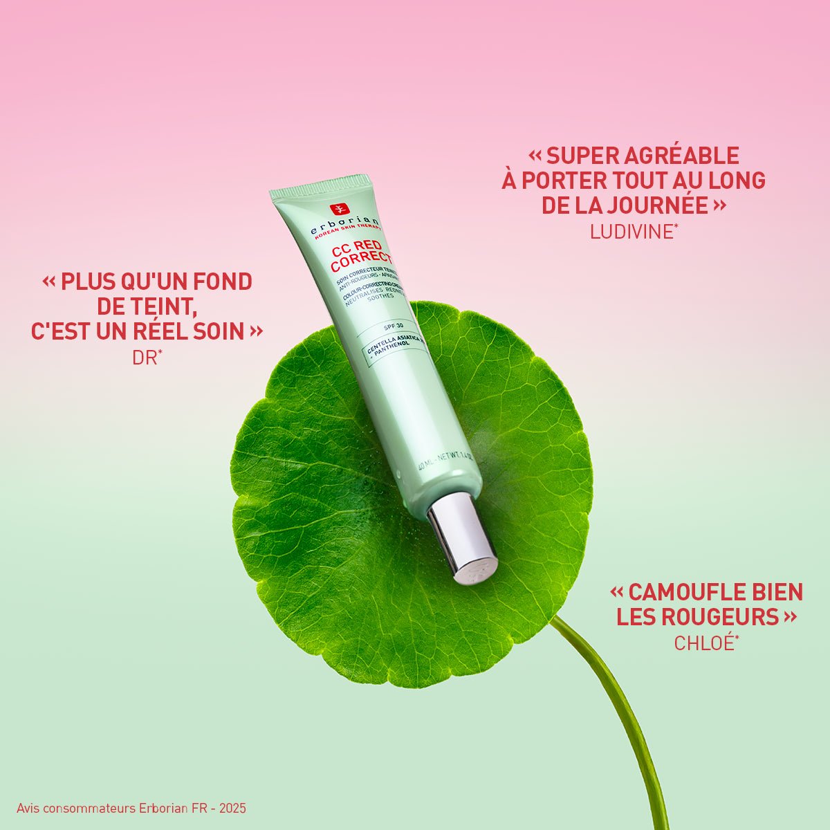 Erborian CC Red Correct - Soin correcteur teinté anti - rougeurs 15ml - Erborian | BeautyForYou.ma