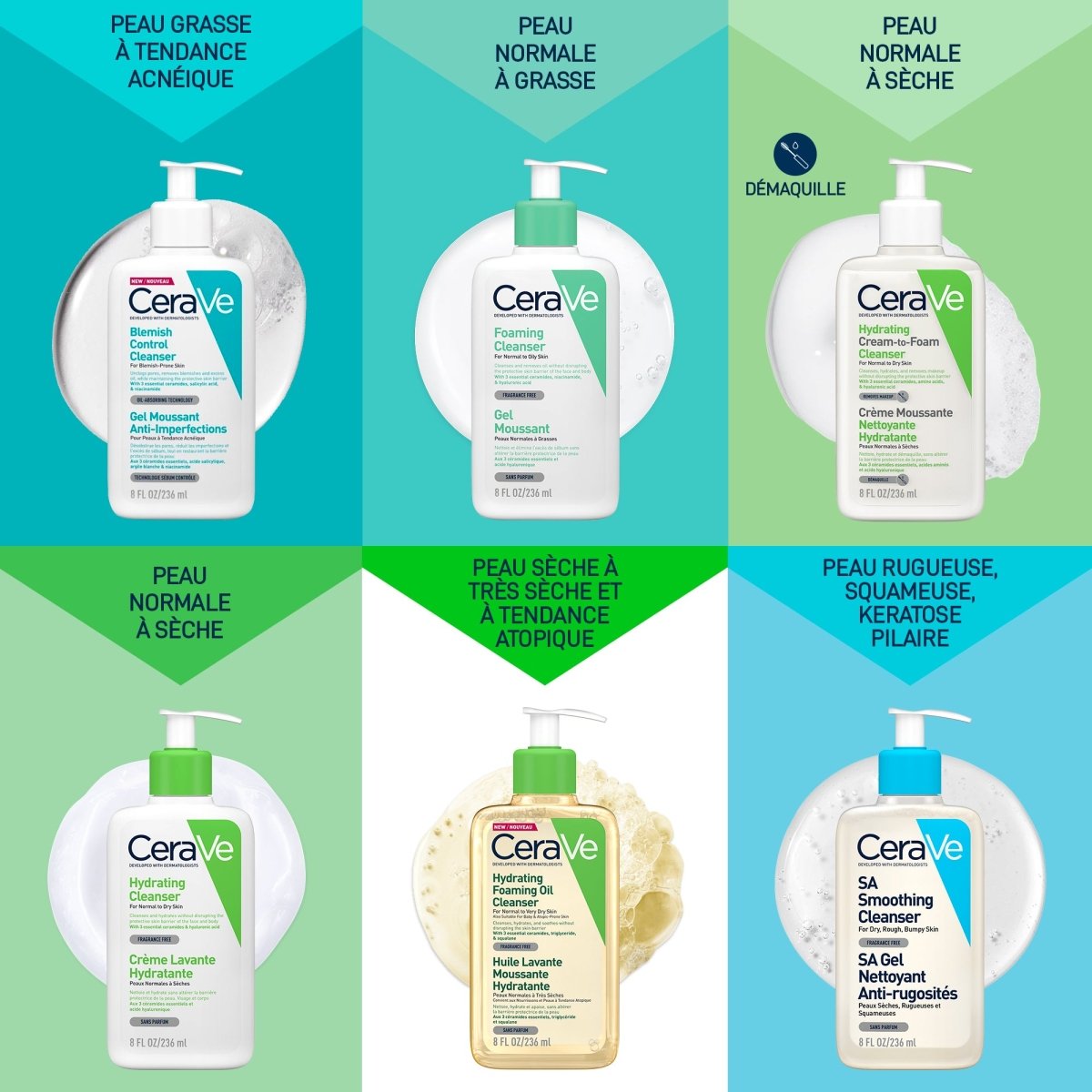 Cerave creme lavante 473ml - Cerave | BeautyForYou.ma