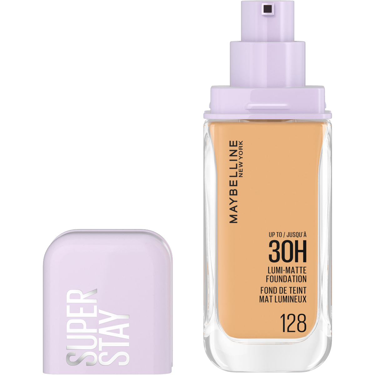 Maybelline New York - Fond de Teint Liquide Longue Tenue - Ultra - Résistant - Fini Mat Lumineux - Enrichi en Acides Aminés - Tous les Types de Peau - Superstay 30H Lumi - Matte - Teinte : 128 - 35ml - 3600531691899