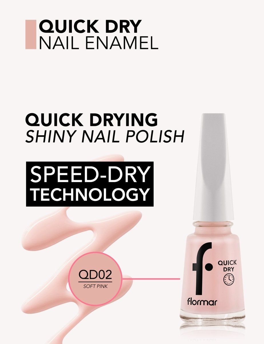 QUICK DRY QNE - 02 SOFT PINK NEW - Flormar | BeautyForYou.ma