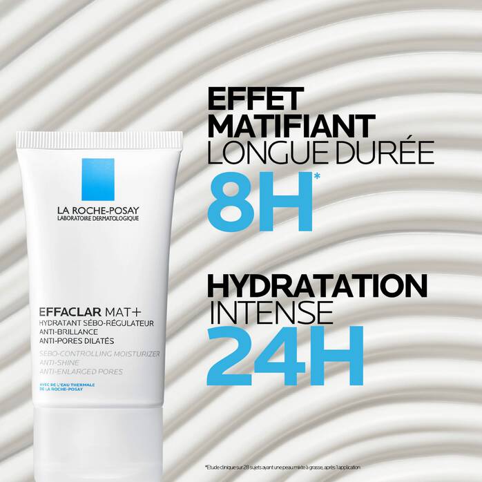 Effaclar Mat+ Crème visage hydratante anti brillance anti pores dilatés peaux mixtes à grasses - La Roche - Posay | BeautyForYou.ma