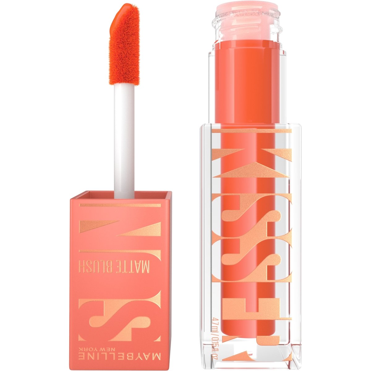 Maybelline New York - Blush Liquide 3 - en1 - Fini Mat Glowy - Fard à Joues, Highlighter et Bronzer - Teinte : 34 Peachy Quench - 4,7 ml - 3600531694227