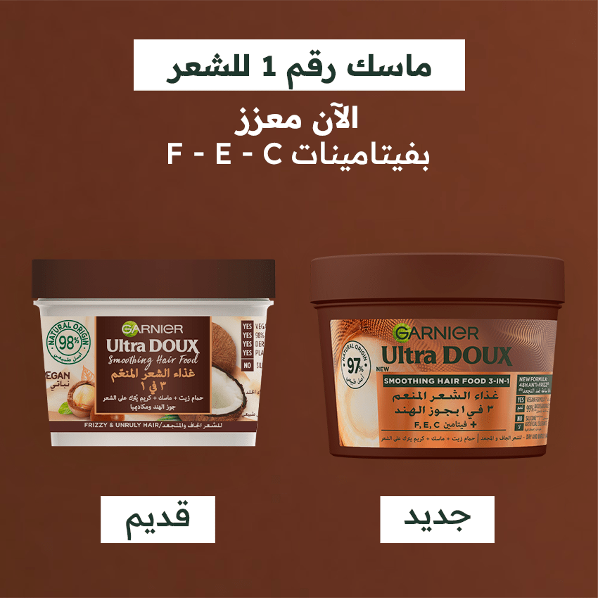 Garnier - Ultra Doux Hair Food - Masque Lissant au Macadamia - Pour Cheveux Secs à Très Secs - 390 ml - Garnier | BeautyForYou.ma