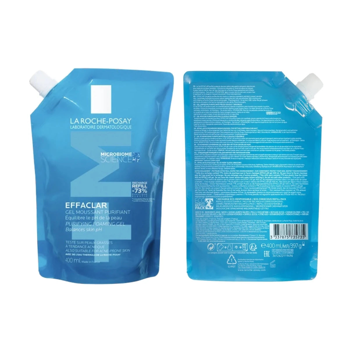La Roche - Posay Effaclar Gel Moussant Peau Grasse Acnéique Recharge | 400ml - La Roche - Posay | BeautyForYou.ma