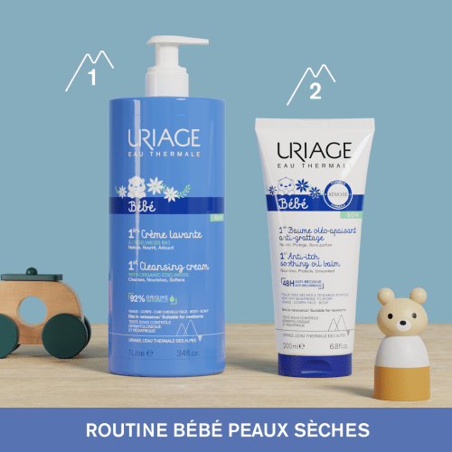 Crème moussante pour le bain du bébé – sans savon 1L - Uriage | BeautyForYou.ma